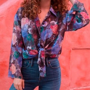 Vintage Floral Button Down